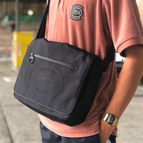 supreme lacoste bag replica|Supreme LACOSTE Small Messenger Bag Black .